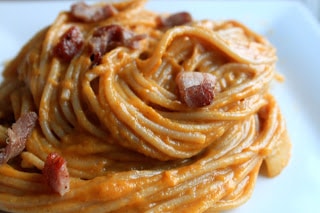 butternut squash, bacon, and gruyere pasta