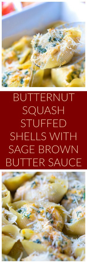 Butternut Squash Stuffed Shells with Sage Brown Butter Sauce
