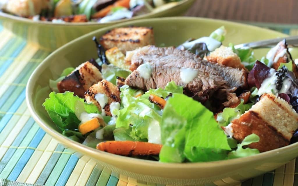 grilled veggie and steak salad 2