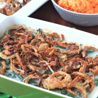 Green Bean Casserole From Scratch Served on the Table