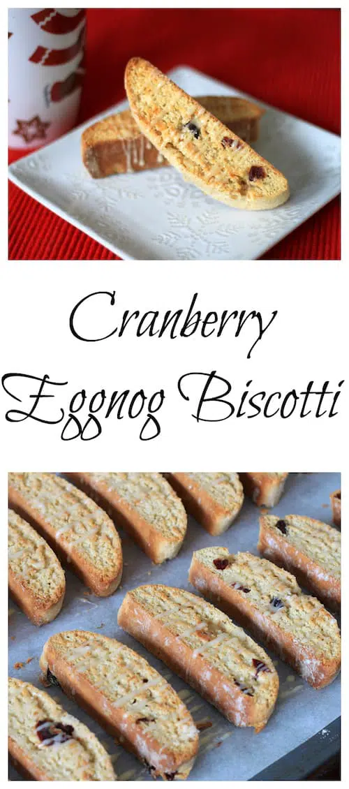 Cranberry Eggnog Biscotti Super Long Collage with Text Overlay