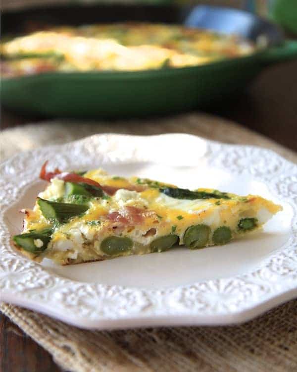 prosciutto asparagus and goat cheese frittata | greens & chocolate