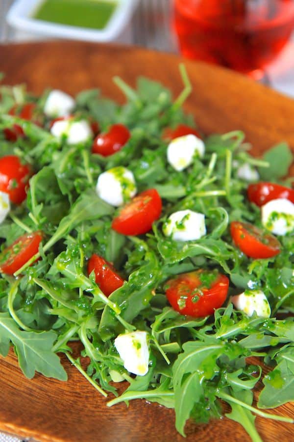 Caprese Arugula Salad with Basil Vinaigrette
