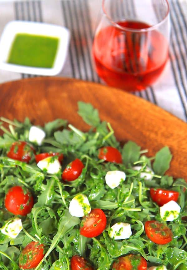 Caprese Arugula Salad with Basil Vinaigrette