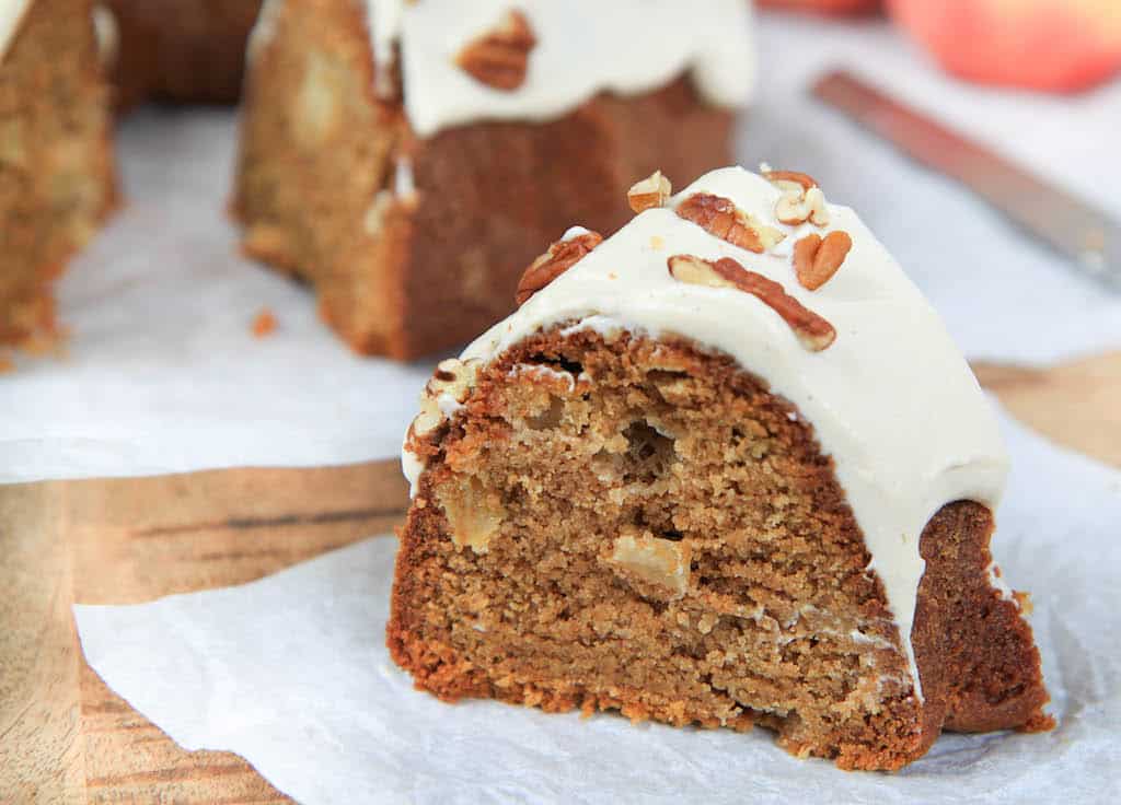 Apple Bundt Cake with Maple Cream Cheese Frosting