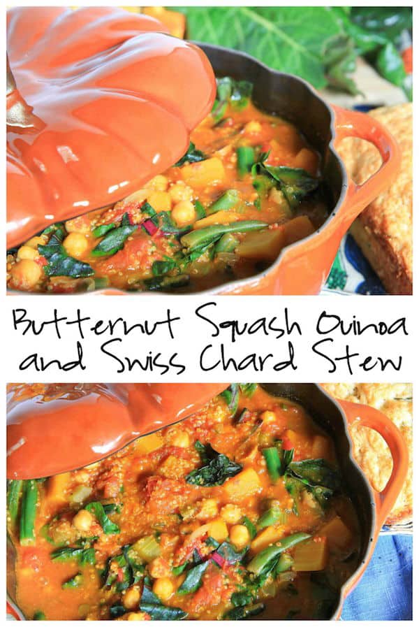 Butternut Squash Quinoa and Swiss Chard Stew