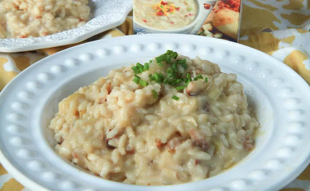 Leek and Pancetta Risotto - Extra Creamy! Delicious Closeup