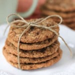Brown Butter Oatmeal Ginger Cookies stacked in a cute little present