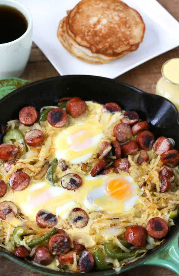 Cajun Skillet Hash with Spicy Hollandaise