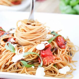 Roasted Tomato Basil and Goat Cheese Pasta