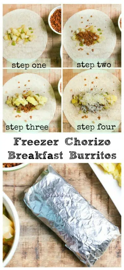 Freezer Chorizo Breakfast Burritos