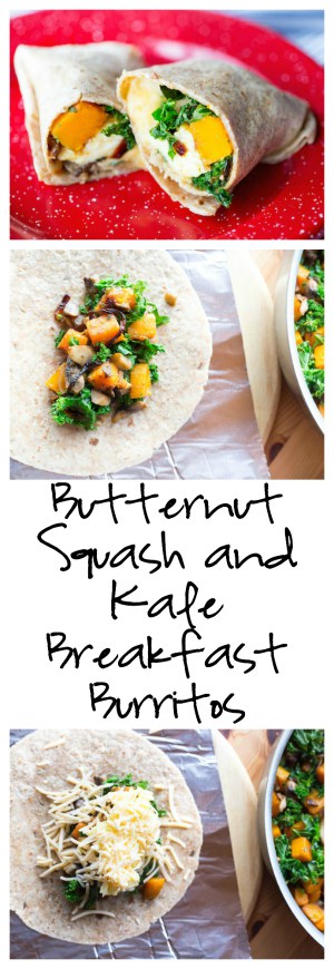 Butternut Squash and Kale Breakfast Burritos