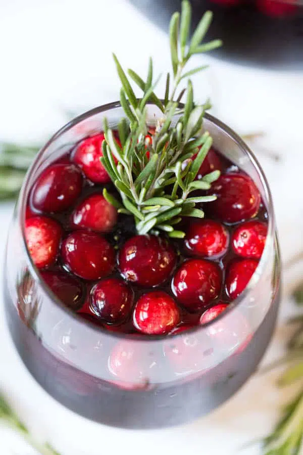 Cranberry Apple Sangria - Beautiful Overhead on This Delicious Drink