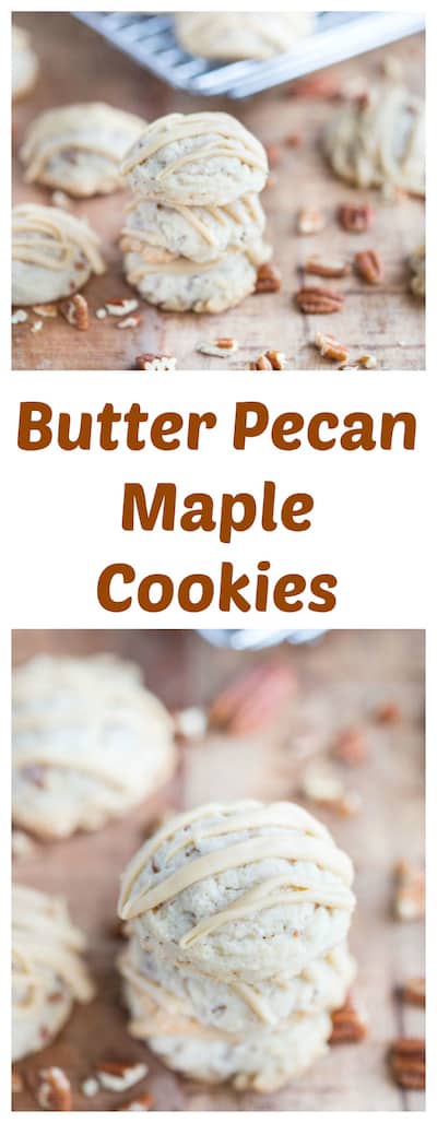Butter Pecan Maple Cookies collage with text overlay