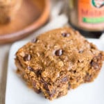 Chocolate Chip Gingerbread Oat Bars served and looking absolutely delicious