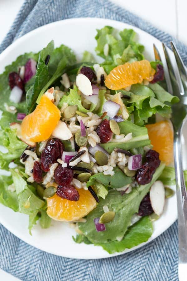 Winter Harvest Salad with Wild Rice and Cranberries