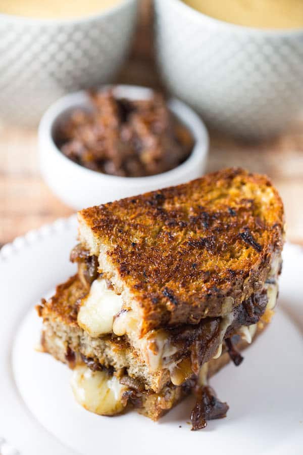 Caramelized Onion and Gruyere Grilled Cheese Sandwiches
