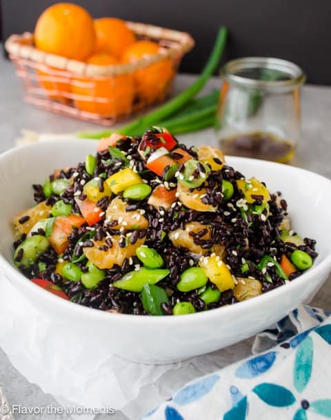 Asian Black Rice Salad with Ginger Orange Dressing