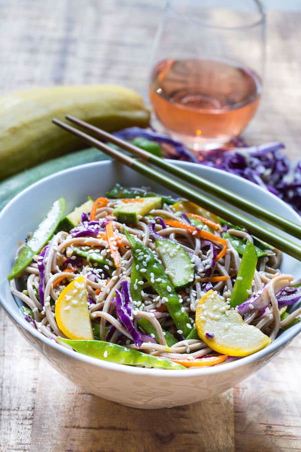 Rainbow Sesame Soba Noodle Salad