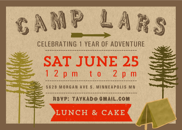 Camp Lars Invitations