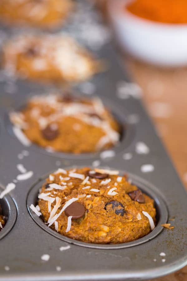 Coconut Pumpkin Chocolate Chip Muffins