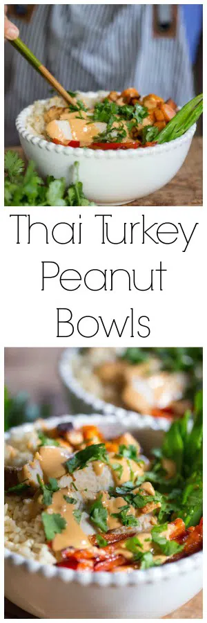 Thai Peanut Turkey Rice Bowls