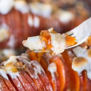 Hasselback Sweet Potato Casserole - a Fork Full of the Delicious Meal