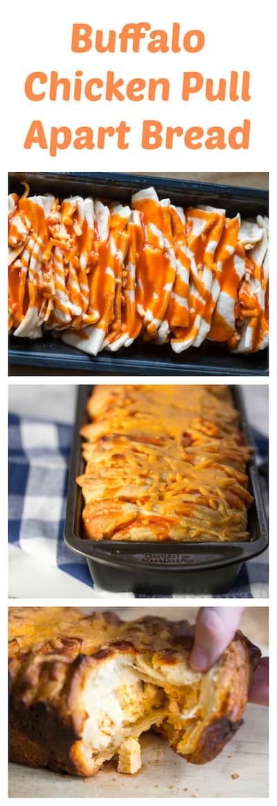 Buffalo Chicken Pull Apart Bread Super Long Collage with Text Overlay