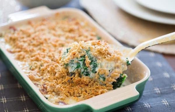 Creamed Kale Gratin - a Spoonful of the Delicious Meal