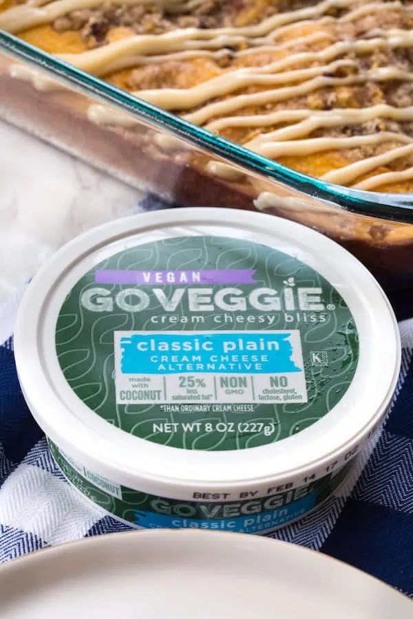 Eggnog Coffee Cake with Cream Cheese Glaze - with Vegan GO VEGGIE® Cream Cheese Bliss