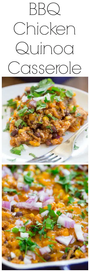 Barbecue Chicken Quinoa Casserole Super Long Collage with Text Overlay