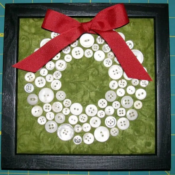 Craft Example - White Circle Made of Buttons