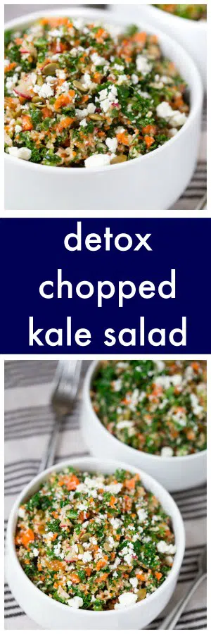 Detox Chopped Kale Salad Collage with Text Overlay