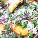 Peach and Kale Salad with Honey Mustard Dressing
