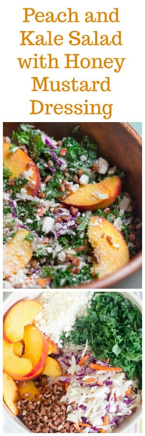 Peach and Kale Salad with Honey Mustard Dressing