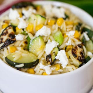Grilled Zucchini and Corn Orzo Salad