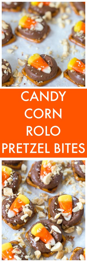 Candy Corn Rolo Pretzel Bites