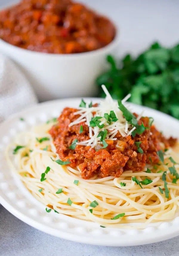 Slow Cooker Turkey Bolognese | Greens & Chocolate