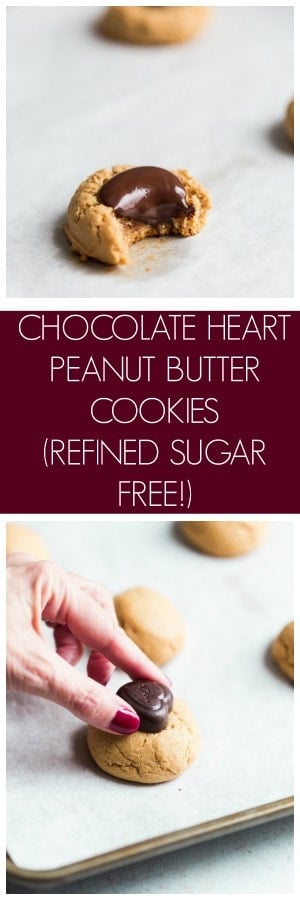 Chocolate Heart Peanut Butter Cookies Refined Sugar Free