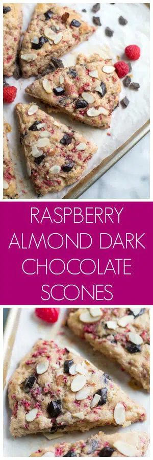 Raspberry Almond Dark Chocolate Scones Super Long Collage with Text Overlay