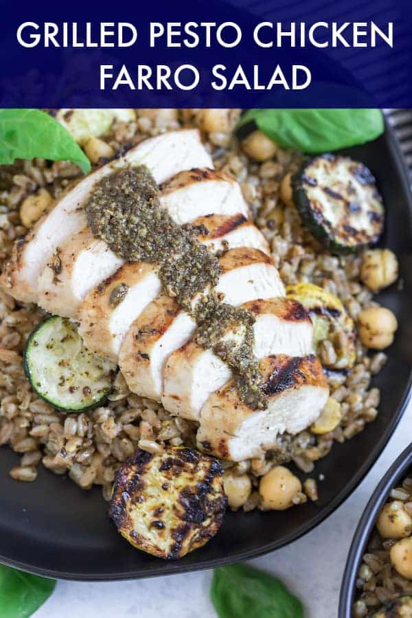 Grilled Pesto Chicken Farro Salad