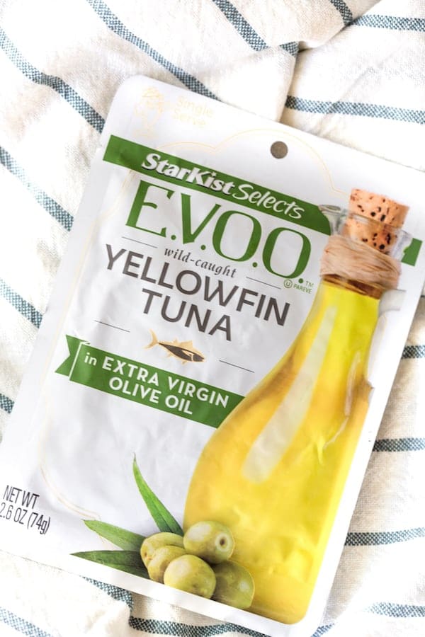 White Bean Tuna Salad E.V.O.O. Yellowfin Tuna Pack on a Cloth