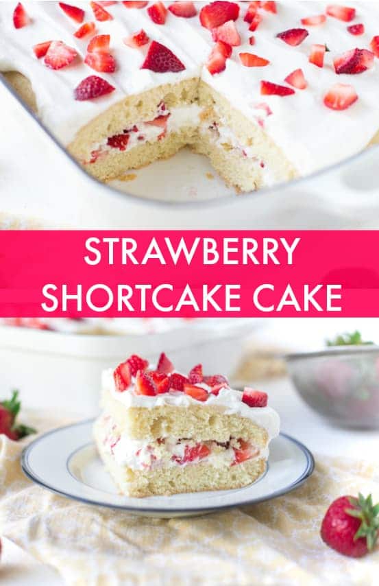 Strawberry Shortcake Cake collage with text overlay