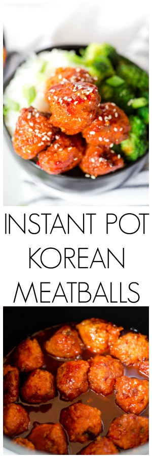Instant Pot Korean Meatballs super long collage with text overlay
