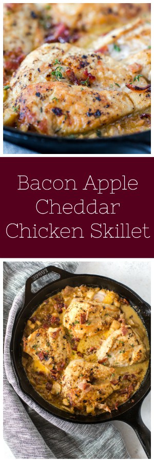 Bacon Apple Cheddar Chicken Skillet