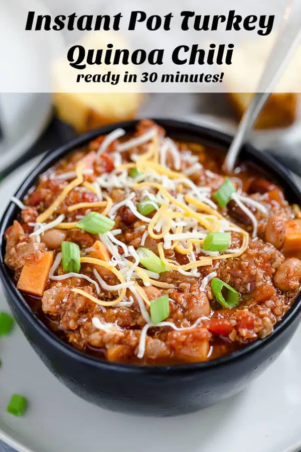 Instant Pot Turkey Quinoa Chili Collage with Text Overlay