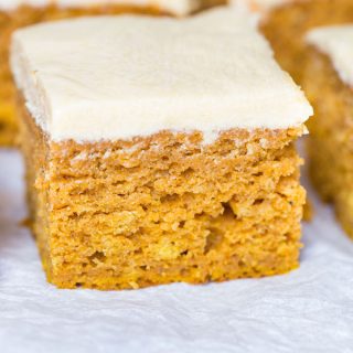 Pumpkin Bars with Salted Caramel Cream Cheese Frosting