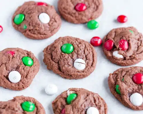 Mint Chocolate M&M Cookies
