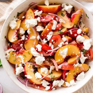 Tomato Peach Salad with Goat Cheese