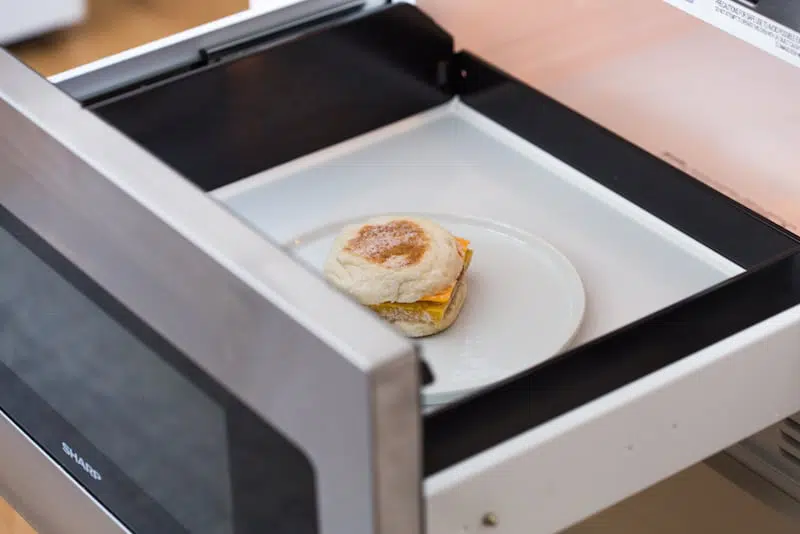 Make Ahead Freezer Breakfast Sandwiches in microwave